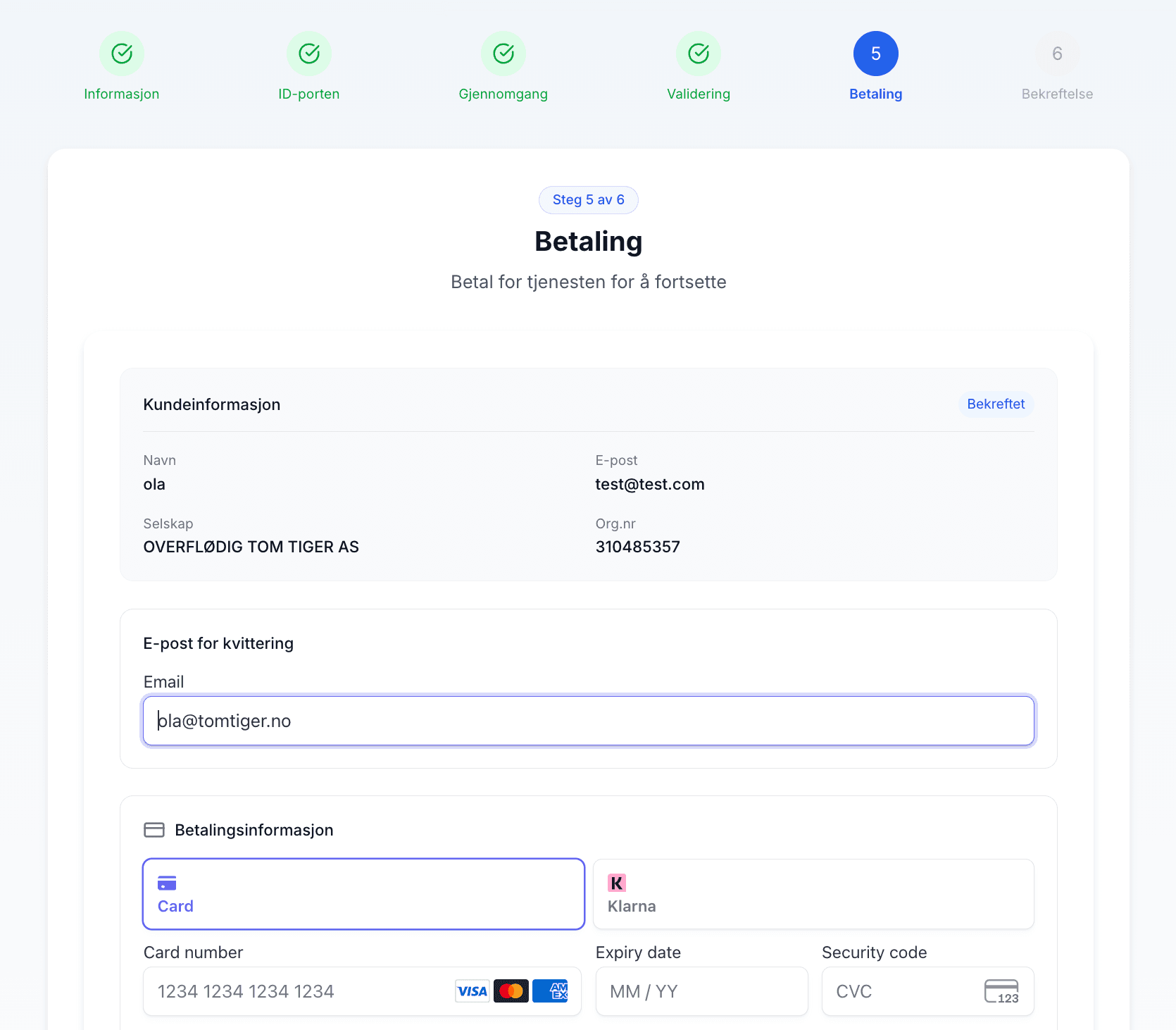 Trygg betaling og levering